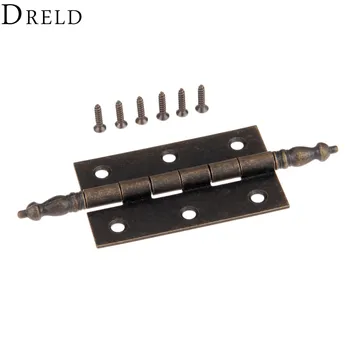 

DRELD 1Pc 127*76mm Antique Bronze Crown Head Hinge 6 Holes Jewelry Gift Box Decorative Hinge for Cabinet Furniture Accessories