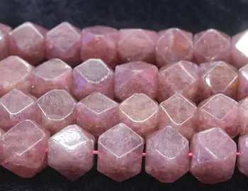 

Natural Faceted Red Strawberry Crystal Quartz Nugget Beads,15 inches per strand