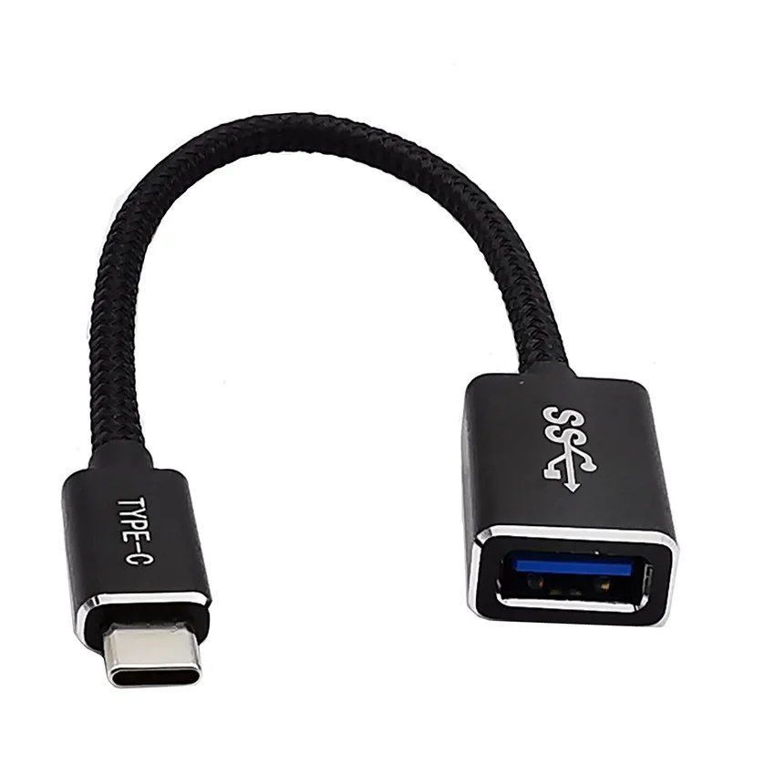 Высокое качество плетеный Мужской USB 3,1 type C к стандартному женскому USB 3,0 порт адаптер OTG 0,2 M