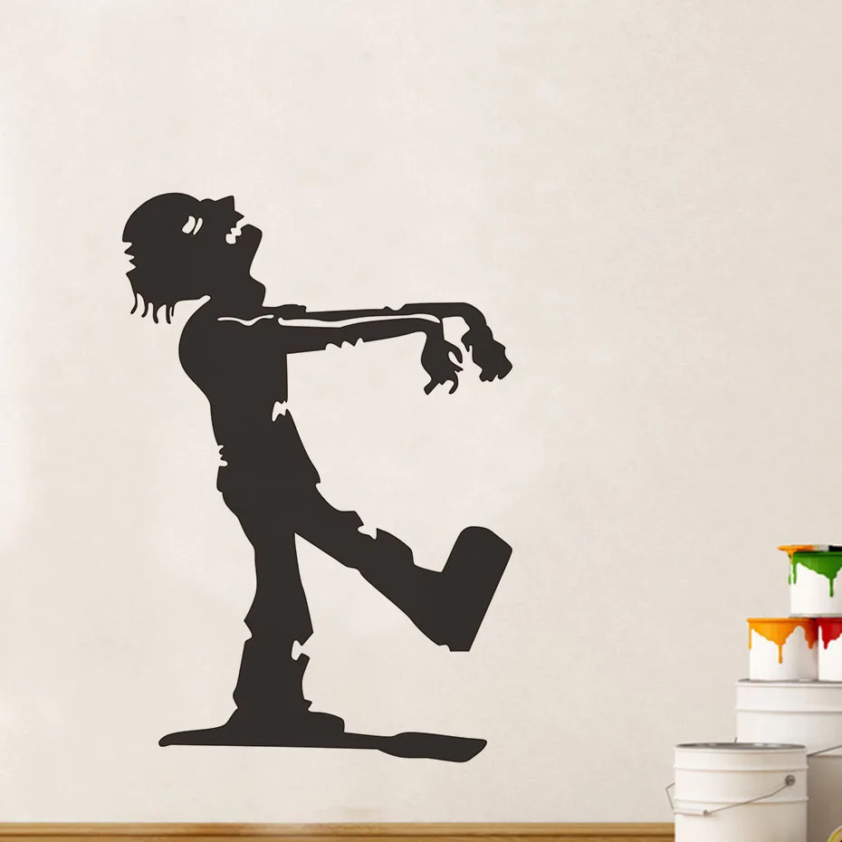 Walking Zombie The Mummy Halloween Party Decals Modern Wall Sticker For Kids Bedroom Living Room Home Decor Waterproof Wallpaper (3)
