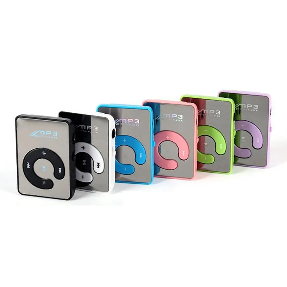 

Mirror Mini USB Clip MP3 Player Portable Digital Music Player Support USB TF Card With Earphone Charging Cable Crystal Box New