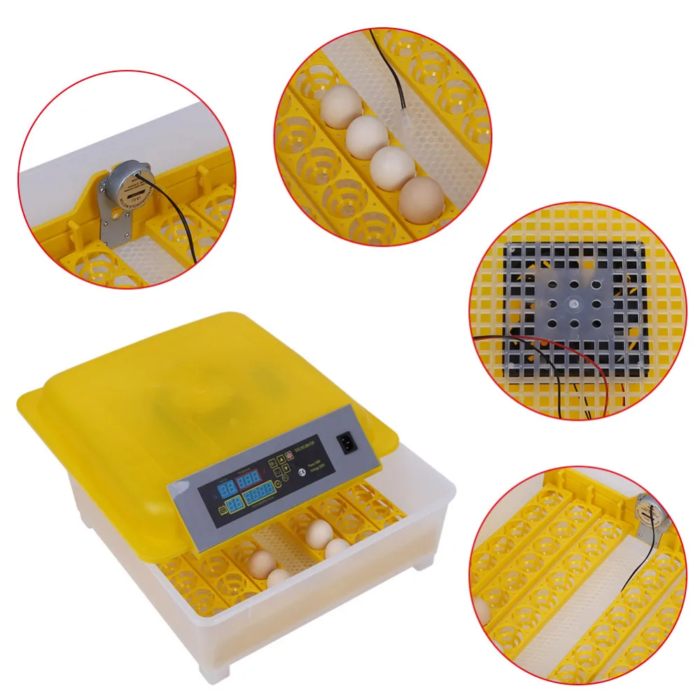 

48 Eggs Incubator Automatic Egg Turning Incubator Chicken Egg Incubadora Poultry Hatcher Chicken Bird Plucking Machine