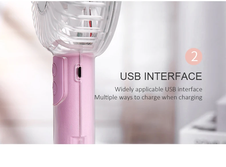 Mini Ventilador USB Fan Rechagable Portable Phone Holder Handheld Makeup Mirror USB Cooling Fan Cooler Gadget Office Gadgets