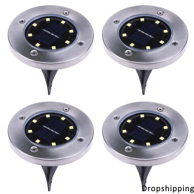 4pcs 8 LED Solar Light Ground Water-resistant Path Outdoor Solar Garden Light Yard Lawn Pathway LED Lamp Dropshipping