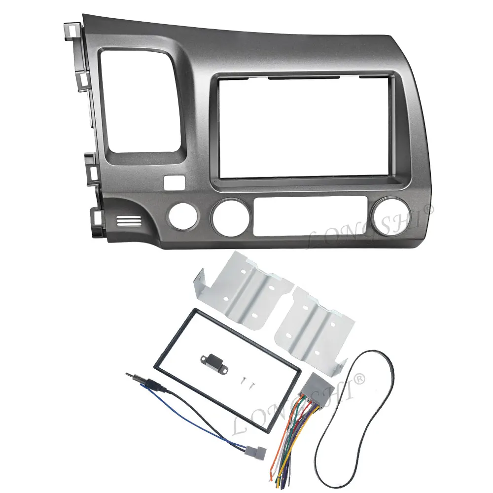 1 комплект автомобильный радиоприемник стерео 2 Din Taupe Dash комплект мультимедийный видео плеер навигация gps рамка фасции для Honda Civic 2006-2011, 2di - Название цвета: Белый