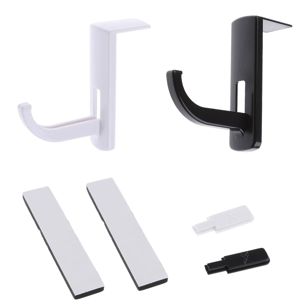 2Pack Stick-on Headphone Hook Headset Earpiece Hanger Wall PC Monitor Earphone Stand Rack with Tape Sticker for Sony AK