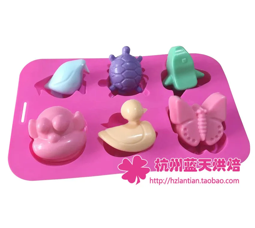 Free shipping Silicone Animal tortoise Duck Cake Chocolate Soap Pudding