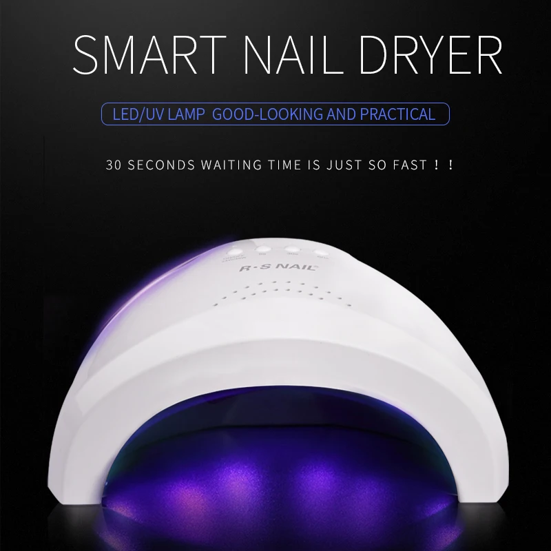 RS Nail Dryer 48W 24W switchable nail dryer double light sources UV LED lamp for gel polish ultra-red sensor 3 timings | Красота и