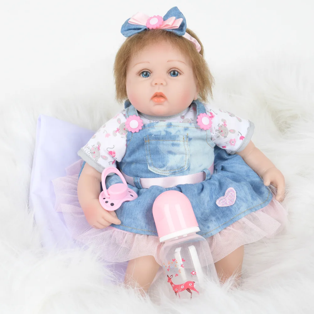45cm Hot Rubber Vinyl Baby Reborn Dolls Can Shower Children