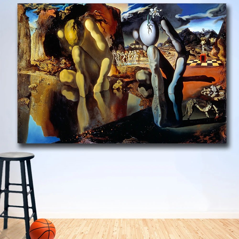 The Metamorphosis of Narcissus Painting by Salvador Dalí Printed on Canvas