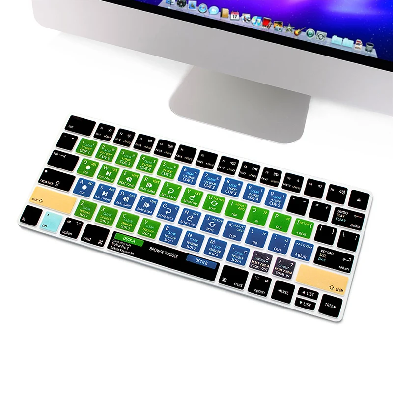 HRH Serato DJ Traktor Pro 2/ Kontrol S4 VIM Shortcuts Keyboard Covers Silicone Skin for Apple Magic MLA22B/A US