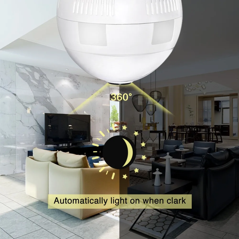 960P 1080P Wireless IP Camera Bulb Light FishEye Smart Home Security CCTV 3D VR Camera 2MP Home Security WiFi Camera Panoramic
