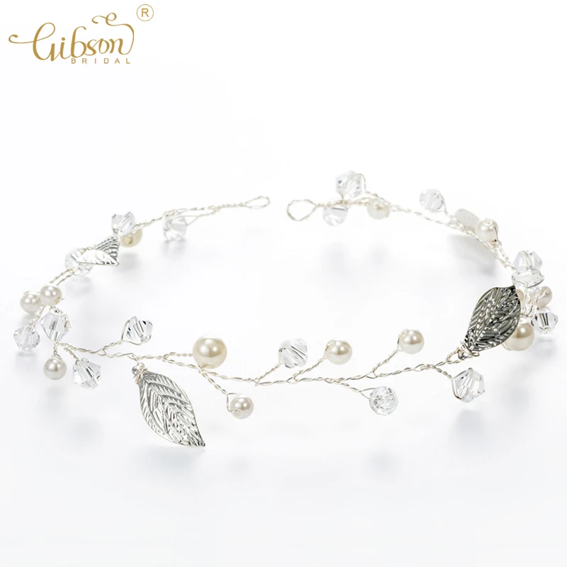 

Bridal Tiara Headband Jewelry Decoration Delicate Crystal Chic Boho Wire Bridal Hairbands Wedding Foliage Bobby Vine Accessories