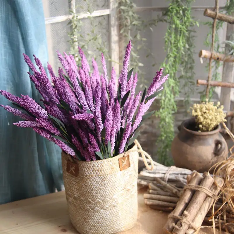 

64CM 12 heads Silk Flowers Provence Lavender Fake Artificial Beautiful Flowers Wedding Decoration for Home Garden Decor