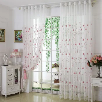 

Fashion design modern transparent tulle curtains window treatments living room children bedroom colorful Sheer curtain