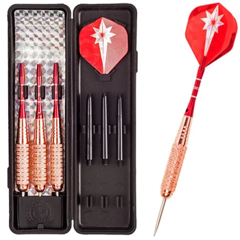 

3pcs/Set Copper Darts Professional 20g 22g 23g 24g 25g 26g Rose Gold Color Steel Tip Darts With Laser Red Darts Shafts 8 colors