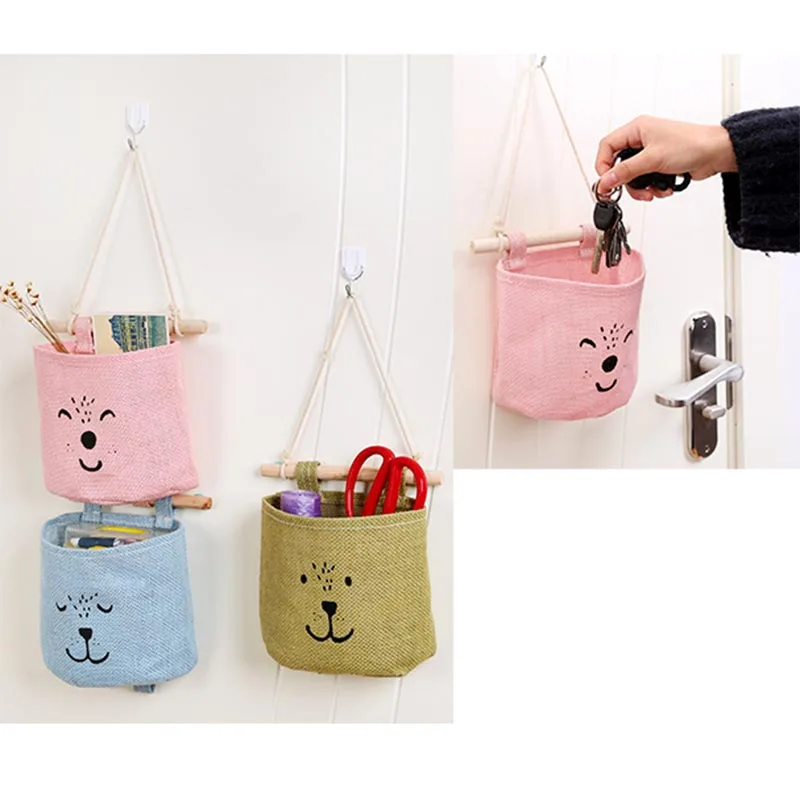 

Cute Animal Hanging Organizer Bag Kitchen Bathroom Sundries Storage Wall Door Toys Pockets Hang Pouch AI88