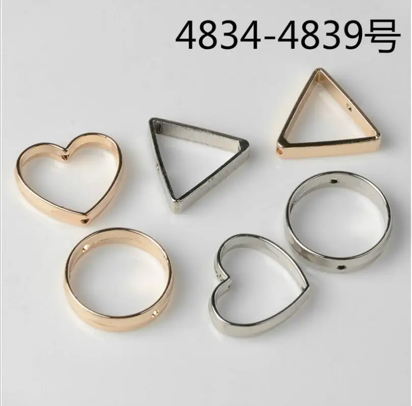 

New love geometry double hole cross hole pendant diy earrings accessories alloy pendant 4834-4839 10pcs