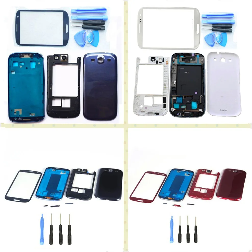 Replacement Full Housing Cover Case Outer Screen Glass Lens For Samsung Galaxy S3 i9300 With Logo