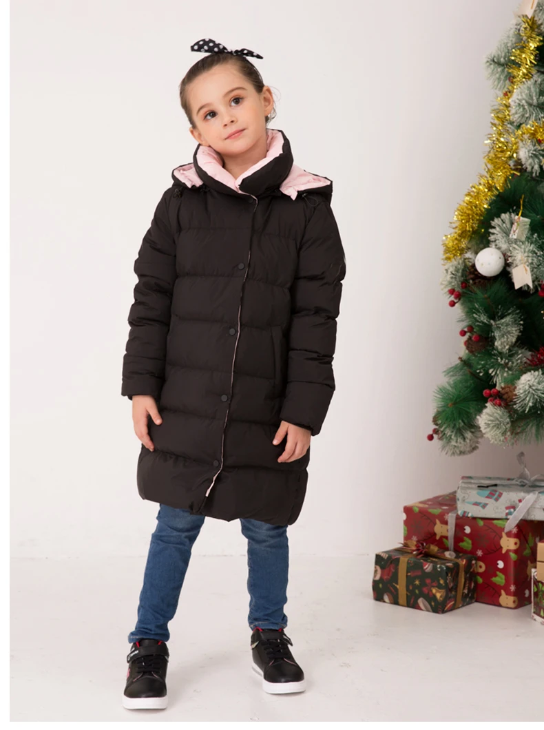 Kids Winter Jacket for Girls Winter Down Coat Teenage Girls Parkas Toddler Children Warm Long Hooded Outwear Size 6 8 10 12