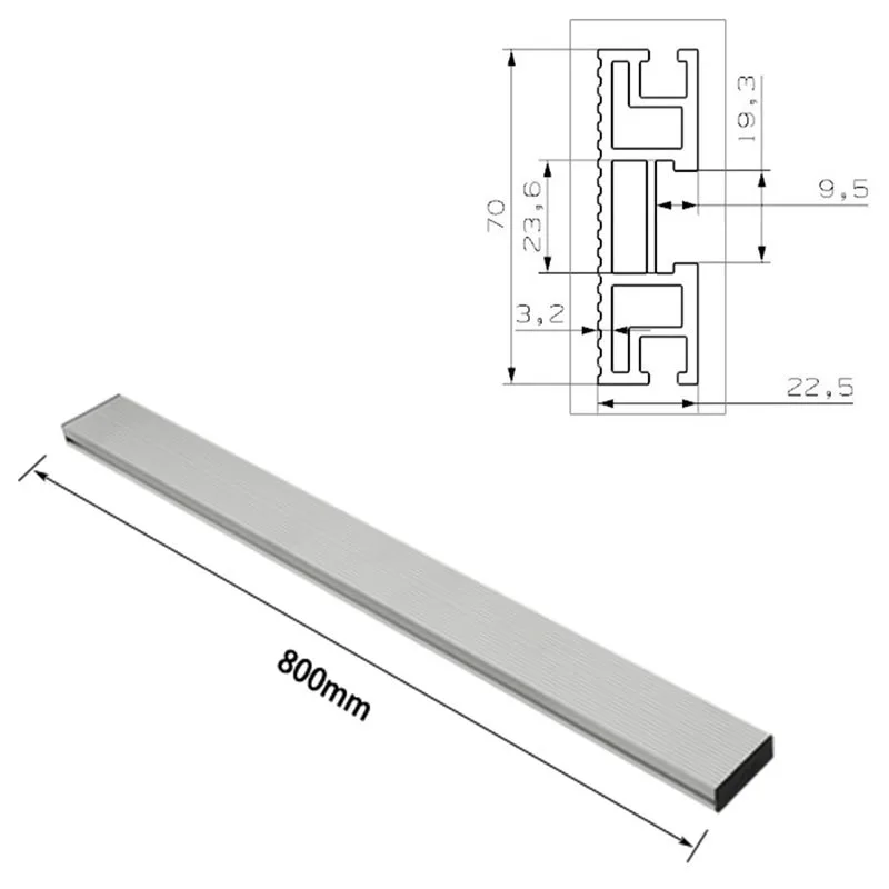 450/600/800 мм алюминиевый профиль 70 мм Высота t-треки для деревообработки верстак DIY модификации - Цвет: 800