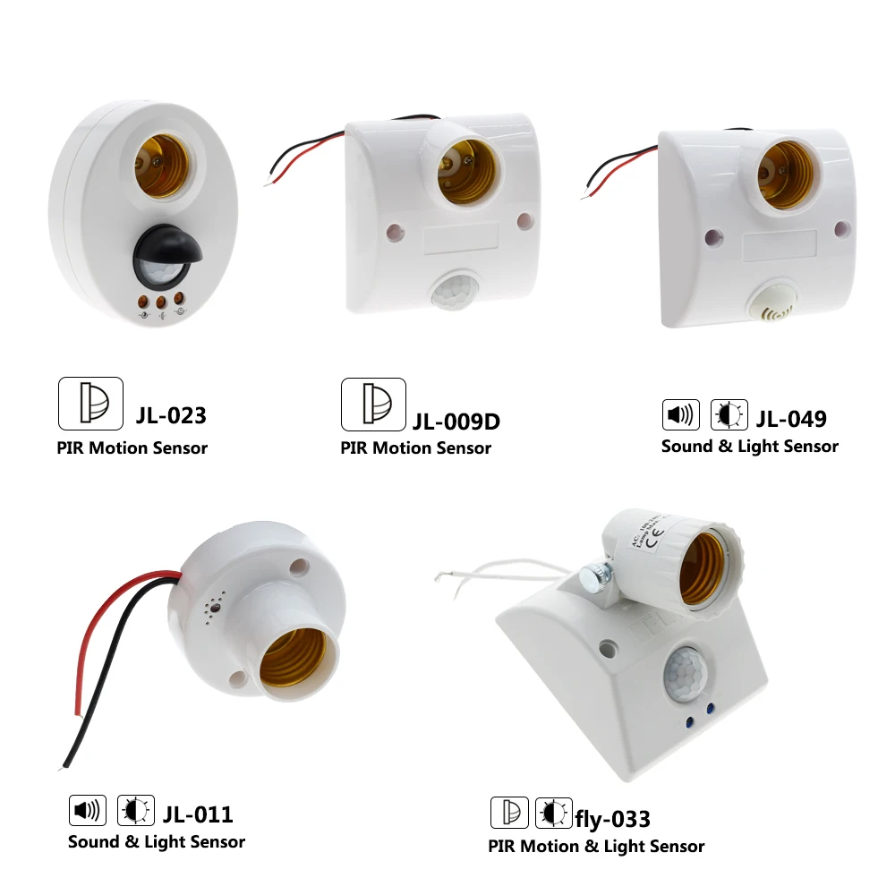 E27 лампа база инфракрасный PIR сенсор управление светом звуком сенсор лампа держатель Звук управление Держатель автоматический настенный светильник лампа Разъем