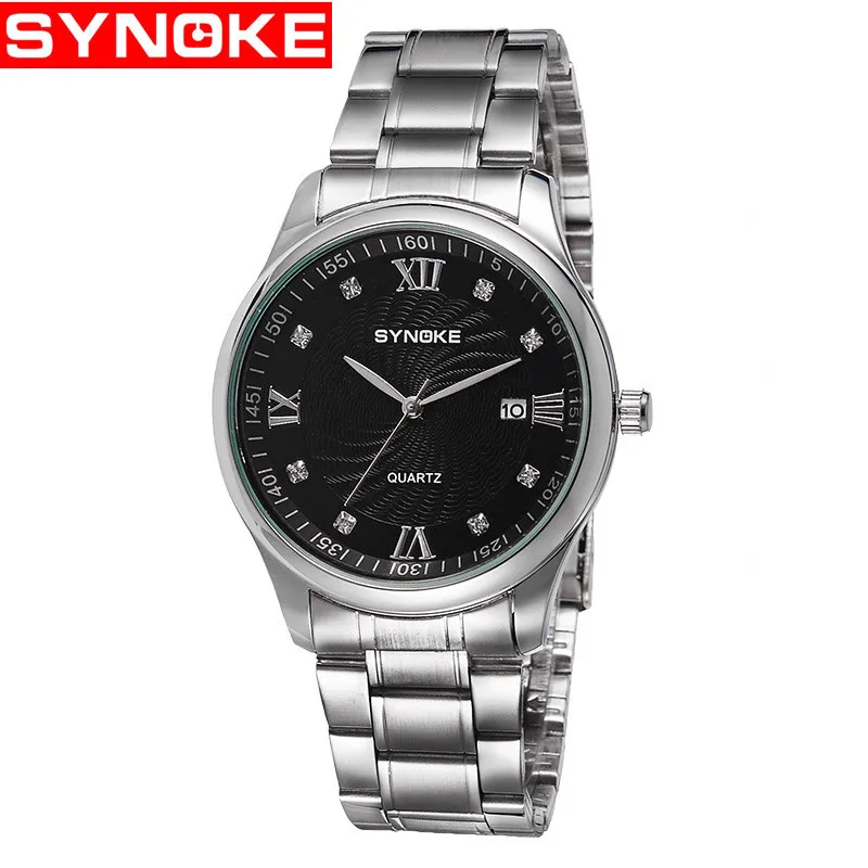 

SYNOKE Quartz watch men 's watches steel strip waterproof fashion clock Relojes de hombre Montres pour homme Relogios para homem