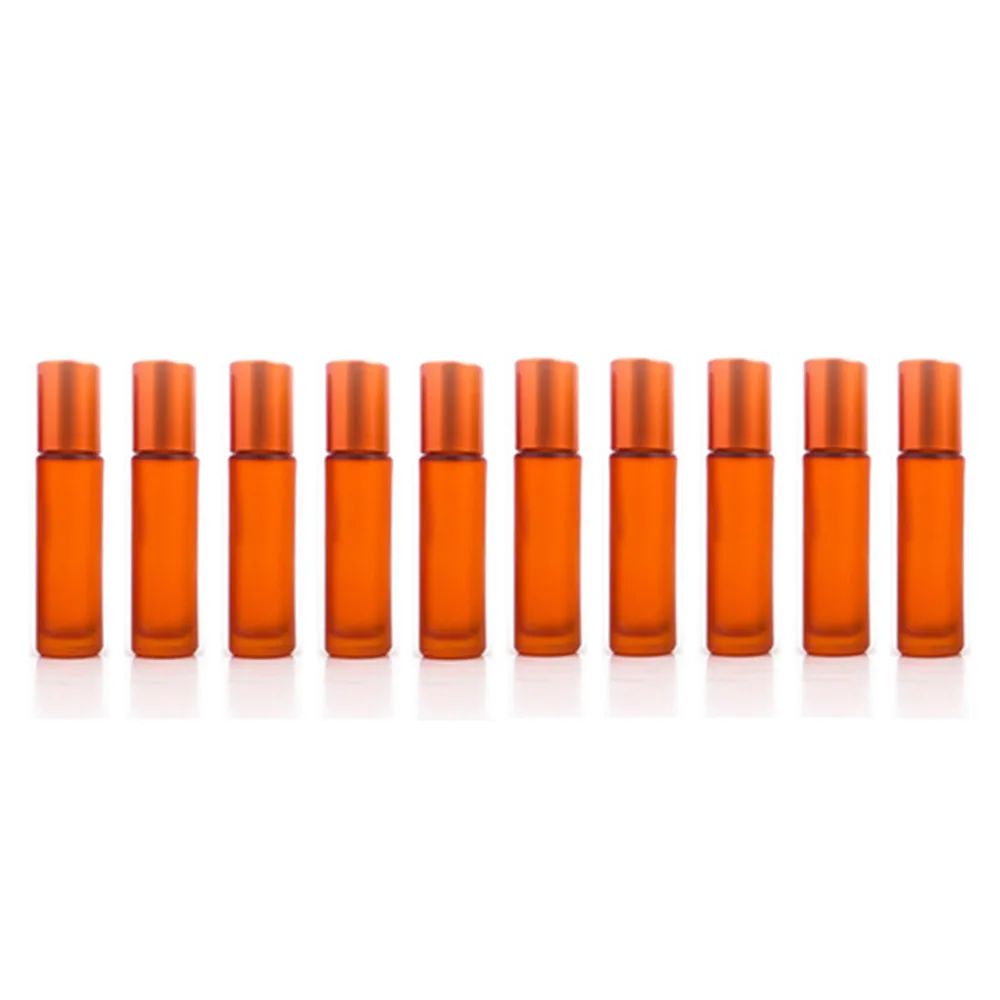 9 цветов 10 мл портативный матовое стекло роллер эфирные масла флаконы духов туман контейнер Путешествия многоразового использования бутылки - Цвет: 10PCS Orange