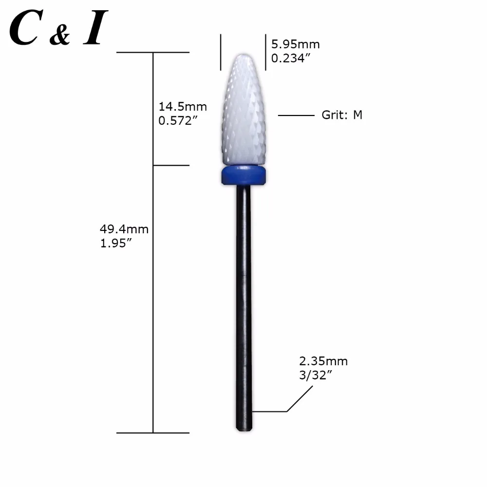 Керамическое пламя бит-зернистость M-ногтей сверло для ногтей сверлильный станок-ногтей бит