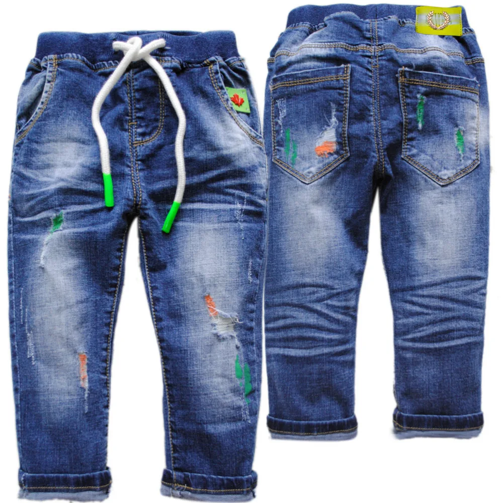 4041 г., мягкие джинсовые штаны с дырками для детей от 0 до 4 лет джинсы для малышей Детские брюки повседневные штаны для мальчиков детские джинсы с дырками на весну и осень для мальчиков