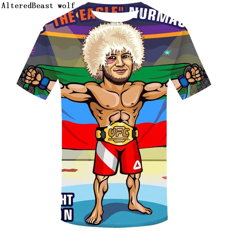 2019 Khabib Мужская 3D футболка Повседневная Орел khabib Nurmagomedov крутая Футболка свободная