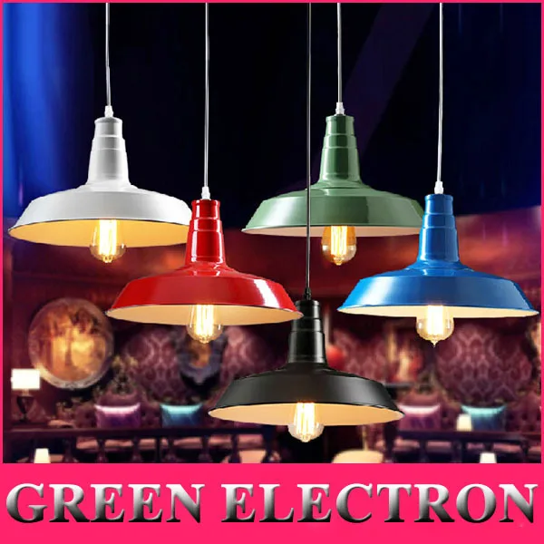 

ZYY1pcs New Arrival Retro LOFT Lid Pendant Lamp American Country Style Bar Restaurant Light Iron Lighting 5 Colors Free Shipping