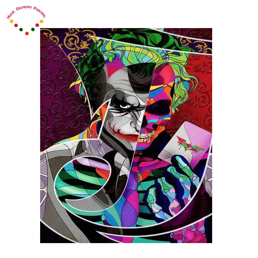 Joker Batman Dark Knight Needlework 3d Diy Berlian Lukisan Mosaik