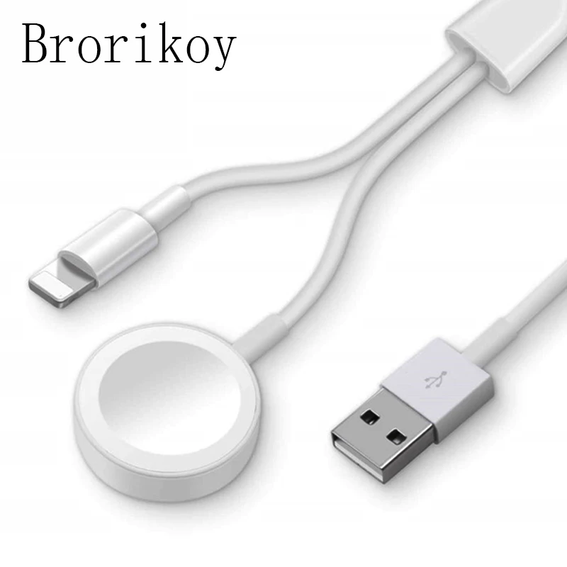 

Wireless Charger for iPhone X XR 6 7 8 Plus Apple Watch Series 1 2 3 4 Magnetic Charging Cable 2 in 1 3.3 feet / 1 meter line
