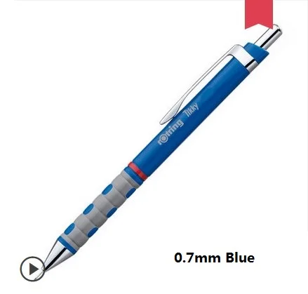0.7mm blue Механический карандаш Rotring 1,0 мм/0,7 мм 0,5 мм/0,35 мм Tikky красный черный синий белый Plactis ручка держатель автоматический карандаш дизайн ручка - Цвет: 0.7mm blue