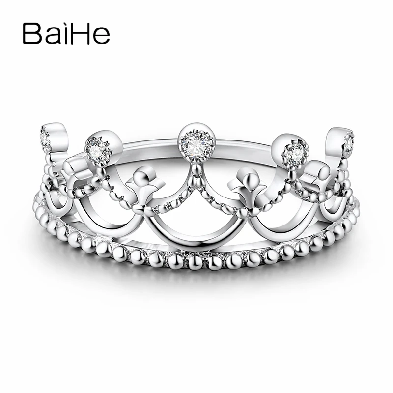 BAIHE Solid 18K Yellow Gold 0.18CT Certified H/SI Round 100% Genuine Natural Diamonds Engagement Women Trendy Fine Jewelry Ring BAIHE Solid 18K Yellow Gold 0.18CT Certified H/SI Round 100% Genuine Natural Diamonds Engagement Women Trendy Fine Jewelry Ring