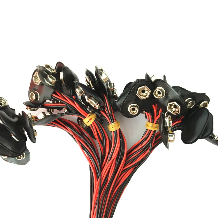 

9V battery snap 9V button connector 9V battery snap connector black leather copper button with 6'' UL1007 wires, 1000pcs/lot
