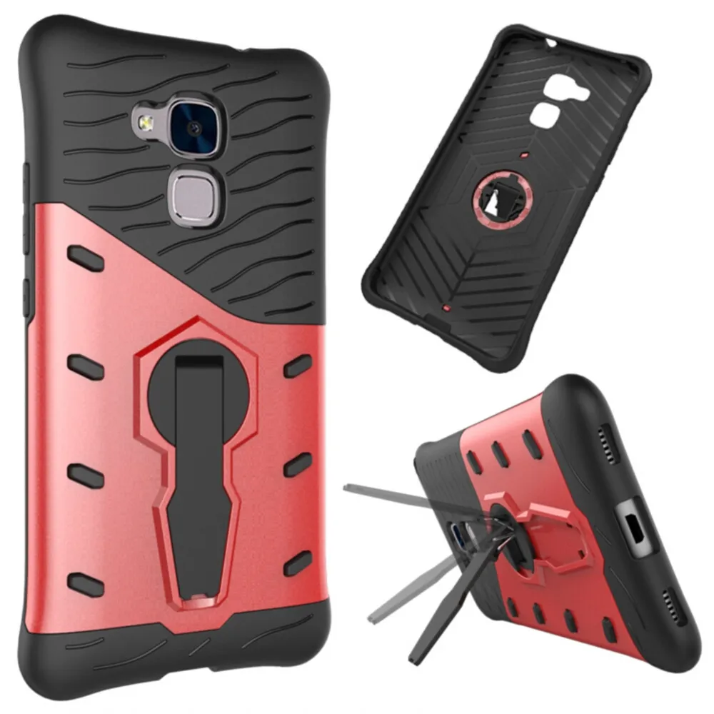 

Mobile Cell Phone Sniper Hybrid Robot Armor ShockProof 360 Kickstand Back Soft Case Cover For HUAWEI Honor 5C 7lite GT3