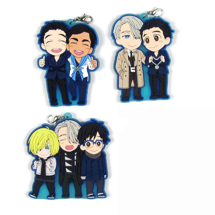 YURI ON ICE аниме брелок Nikiforov Katsuki Otabek Yuuri Plisetsky резиновый ремень/рандомные Подвески