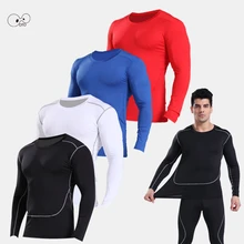 Быстросохнущие компрессионные футболки с длинными рукавами для мужчин, одежда для фитнеса и велоспорта, обтягивающие трико для бодибилдинга, топы для бега в тренажерном зале, эластичность