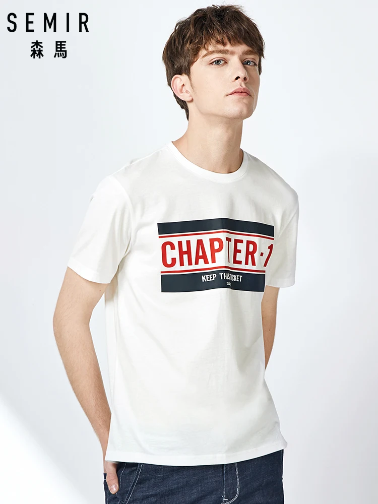 

SEMIR Summer short sleeve T-shirt men 2019 summer new Korean round neck t-shirt trend cotton bottoming tshirt man
