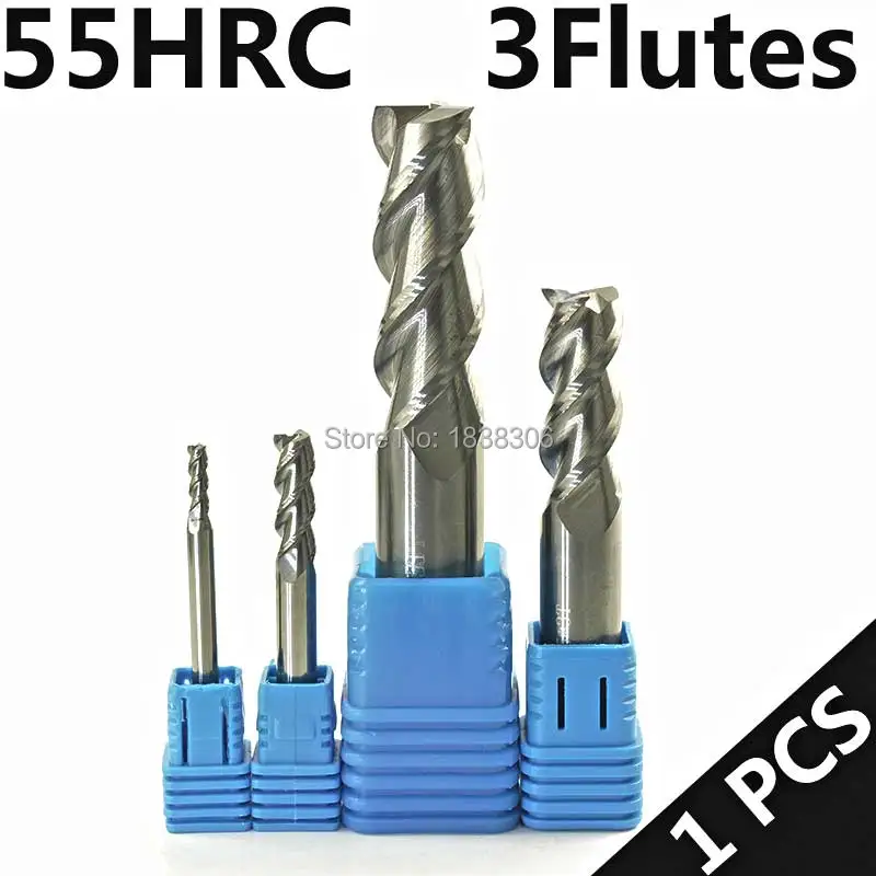 

1 pcs end mill milling cutter CNC router bit 6mm 3 Flutes micro tungsten steel 55HRC Aluminum mill cutter For CNC Milling