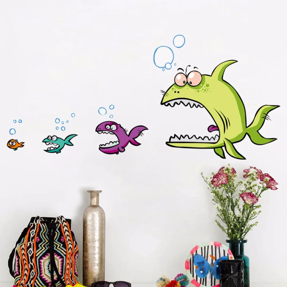 Underwater World Kartun Buaya Ikan Besar Ikan Kecil Untuk Bayi Kamar