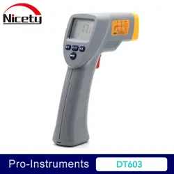 Тонкости DT603 ЖК-дисплей дисплей ИК ручной инфракрасный лазерный термометр с подсветкой Null