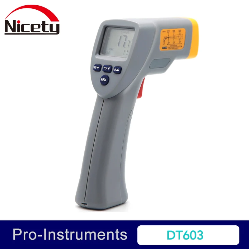 

Nicety DT603 LCD display IR handheld infrared laser thermometer with backlight Null