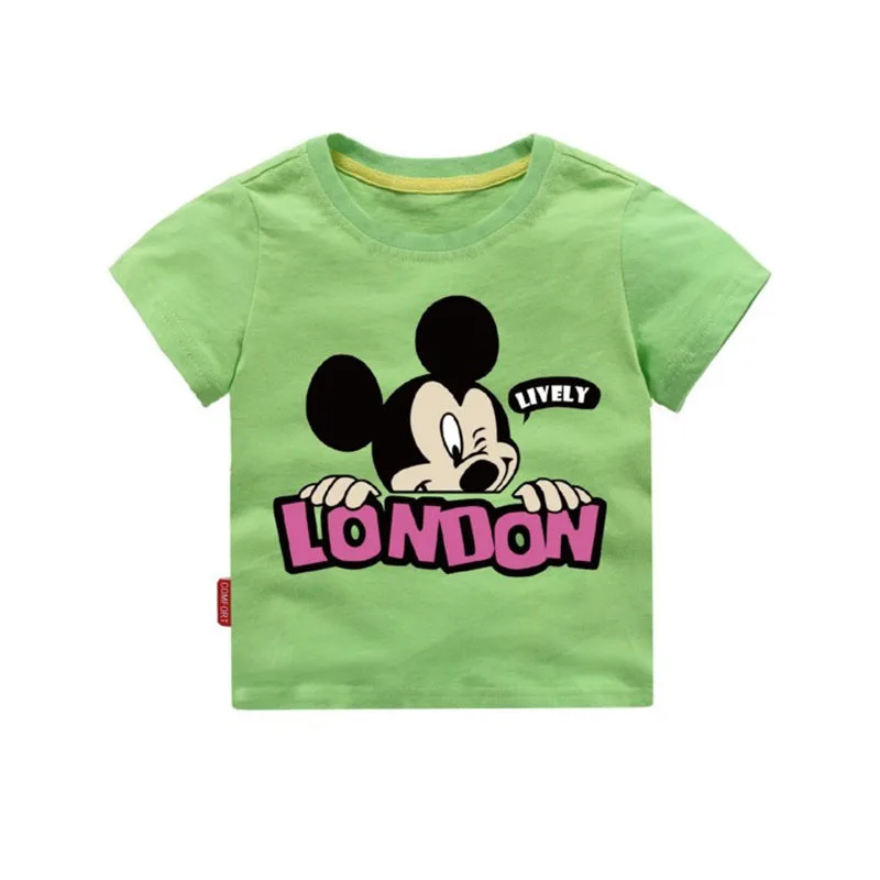 Moggi Cat Camiseta Mickey Print Girls T shirt Cartoon Funny Casual Kids Clothes Summer 12 color 1-8Y Baby 100% Cotton T-shirt (3)