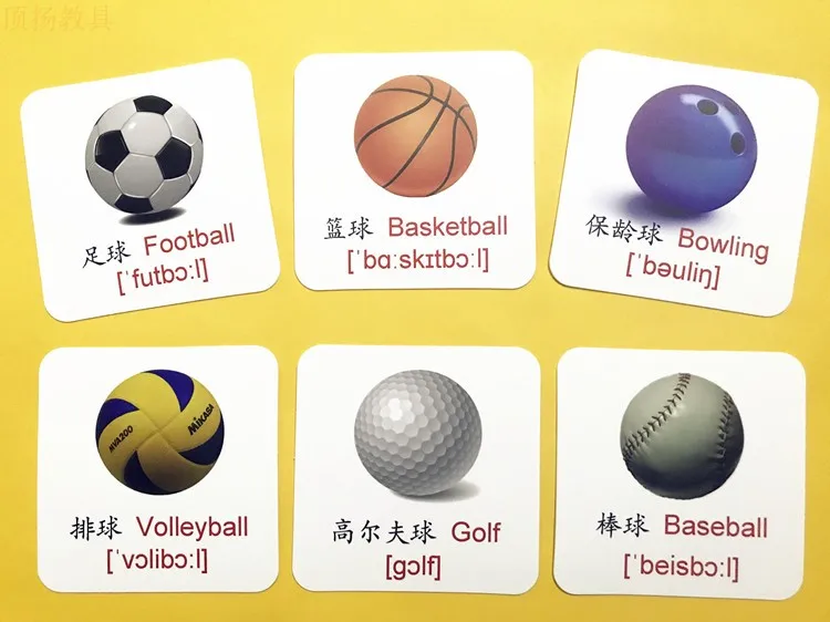 Ball Sports Alphabet English Word Table Game Basketabll Cards Flashcards With Voice Learning Montessori Education For Baby Toys Aliexpress