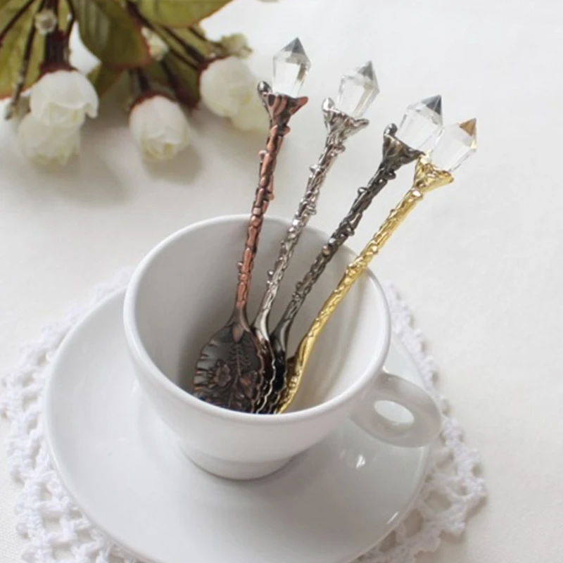 Горячая королевская роскошная винтажная дворцовые резные кофейные чайные Мини Ложки для мороженого