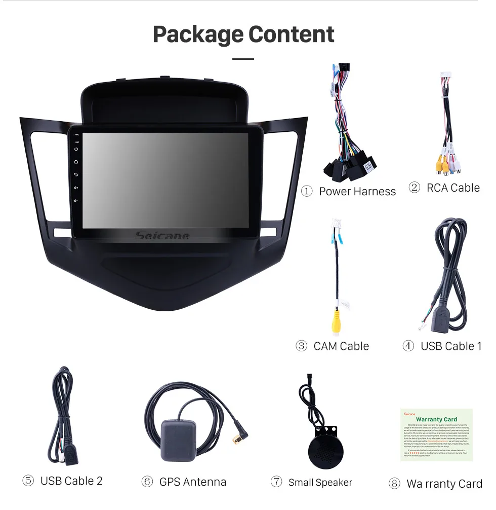 Top Seicane for 2013 2014 2015 Chevrolet Cruze 9" Android 8.1 HD 1024*600 Touchscreen Radio with GPS Navigation Bluetooth SWC 19 Top Seicane for 2013 2014 2015 Chevrolet Cruze 9" Android 8.1 HD 1024*600 Touchscreen Radio with GPS Navigation Bluetooth SWC 19