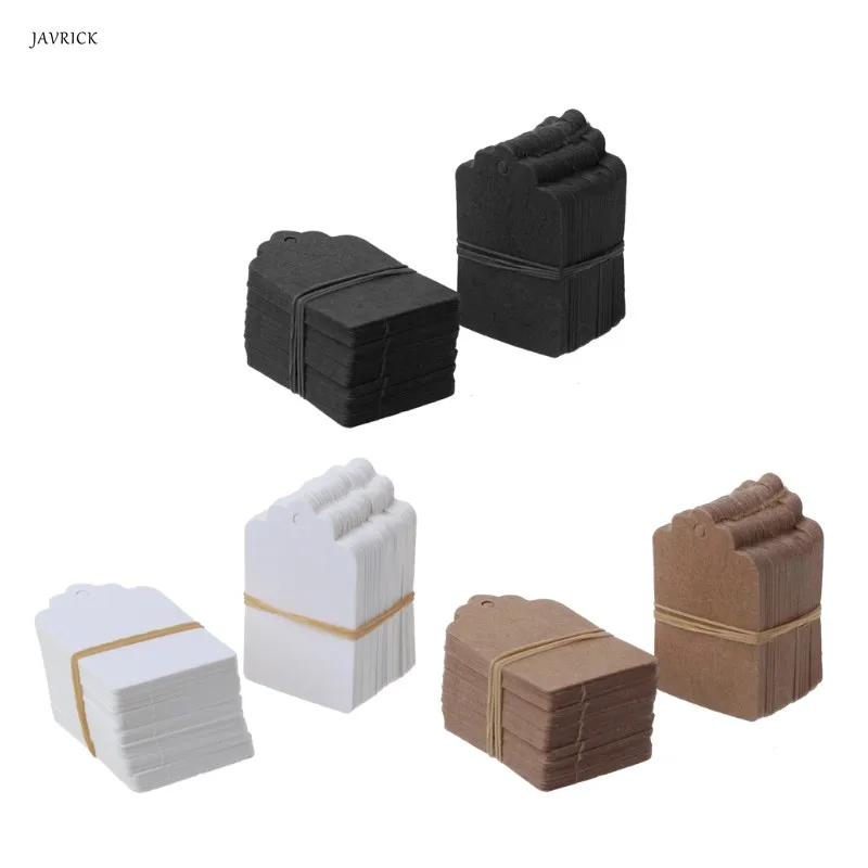 

100Pcs Brown Kraft String Blanks Wedding Favour Price Label Paper Pricing Tags